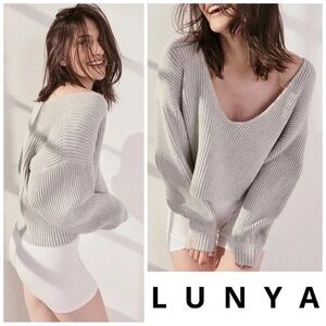 lunya | Sweaters | Lunya Cotton Silk Reversible Pullover In Mellow Grey